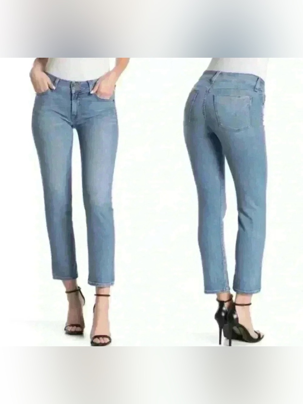 Hudson Light Wash Straight Leg Cropped Jeans 10
